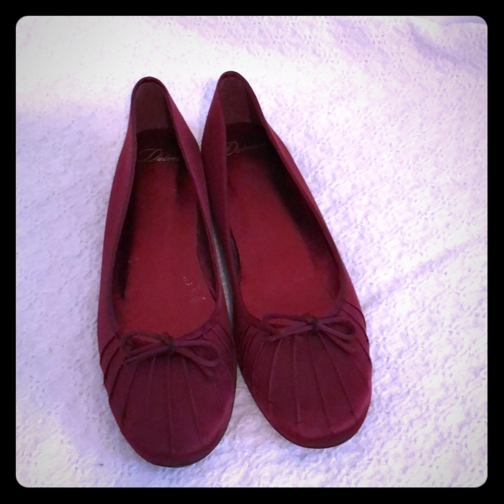 Delman satin ballet flats